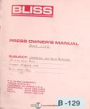 Bliss-Bliss Series 102, 112 102A-112A, Inclinable Press, Service !-154 Manual 1987-102-102A-112A-112-05